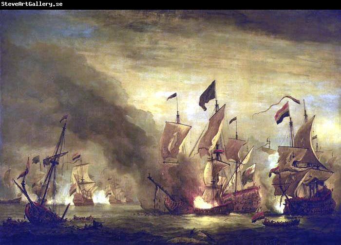 Willem Van de Velde The Younger Royal James  at the Battle of Solebay